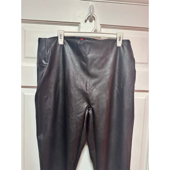 Spanx Leather-Like Front Slit Pant Luxe Black Size 2X - Picture 5 of 10